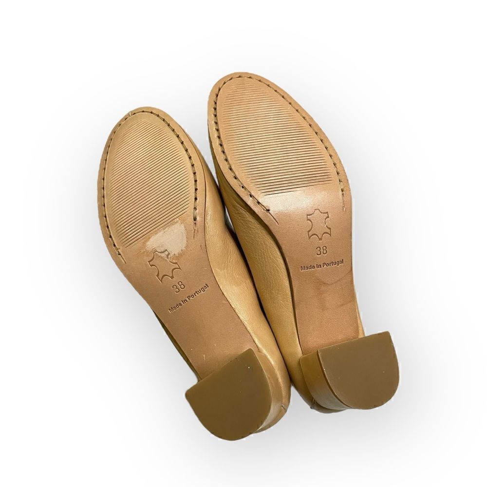 Another Project Tan Leather Heeled Booties Block Heel - Picture 9 of 12